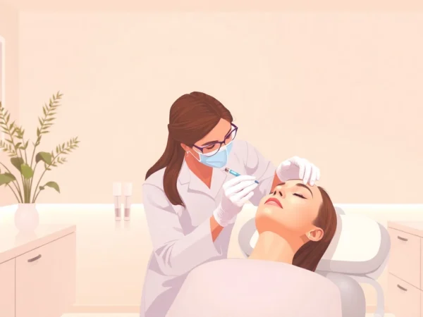 Expertly performing a Botox Behandlung in a calming clinic setting, showcasing professionalism and comfort.