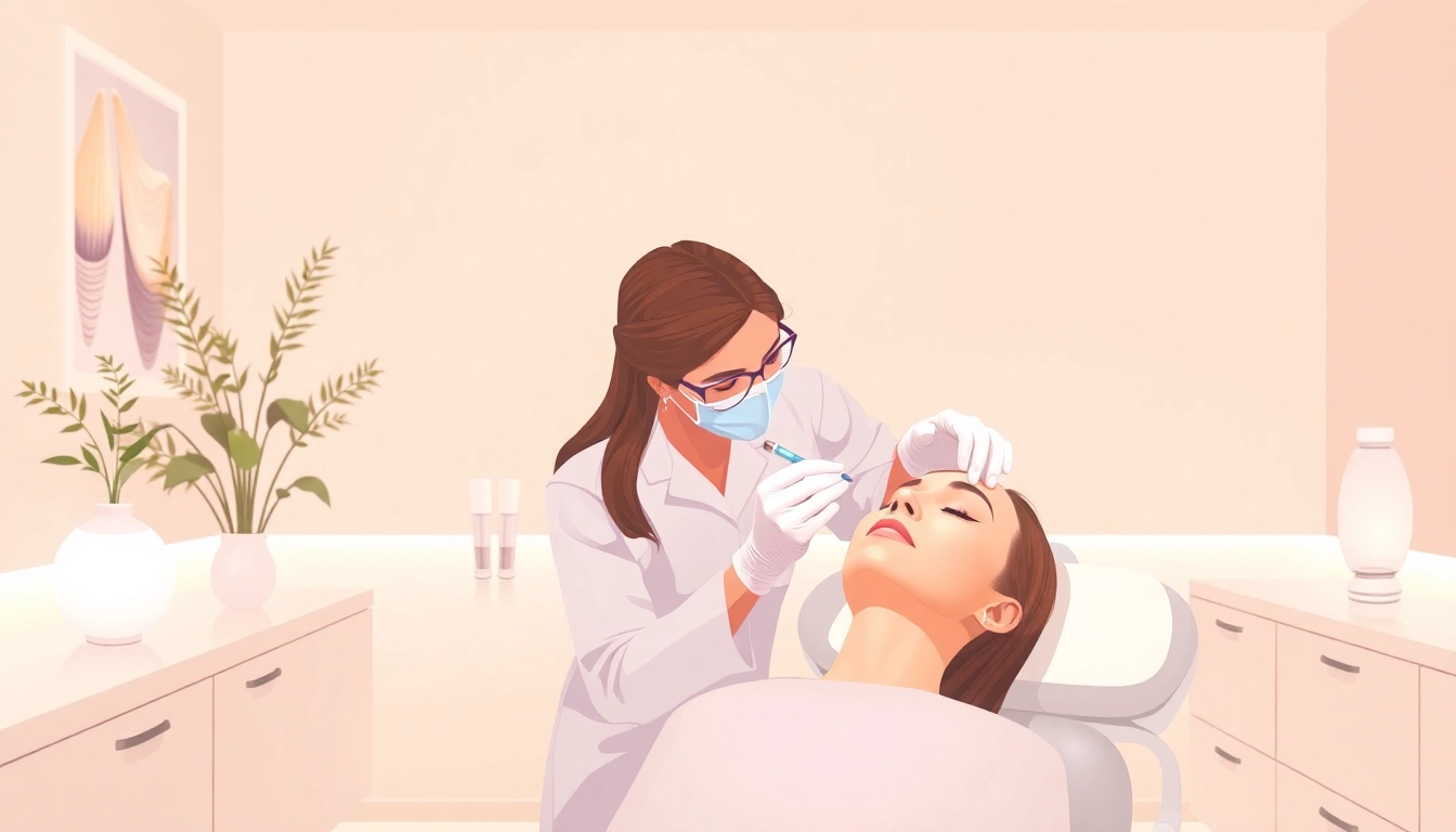 Expertly performing a Botox Behandlung in a calming clinic setting, showcasing professionalism and comfort.