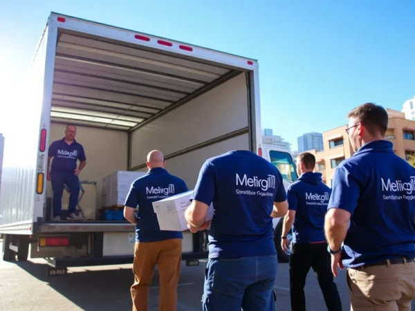 Apex Movers Calgary AB team expertly handling residential moving services in Calgary with trucks and moving supplies.