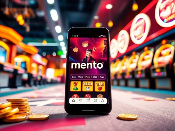 Mentoto's trusted slot gacor site with vibrant casino visuals and jackpot icons, highlighting user engagement and security.