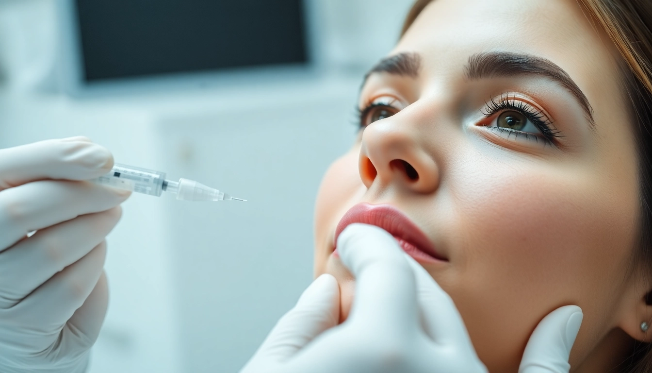 Administering botox zuerich behandlung treatment for a youthful appearance in a serene clinical environment.