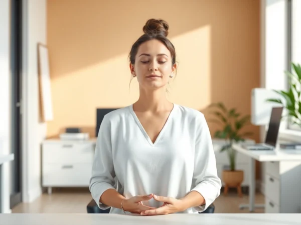 Guida pratica su Burnout come prevenirlo, con immagini di automedicina e gestione dello stress in ufficio