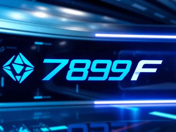 Dynamic visual of the 789F brand logo with high-tech design elements emphasizing trust and innovation in online services, suitable for homepage banner.