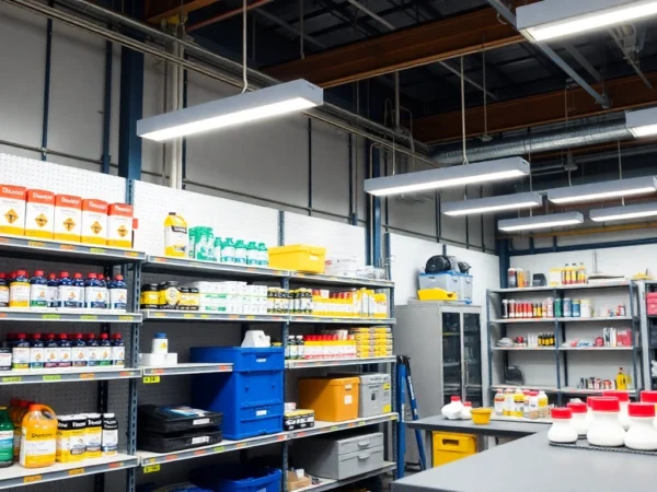 Explore premium quality products at https://pitertrade.ru/ featuring Devcon, Loctite, and Molykote in a well-organized industrial setting.