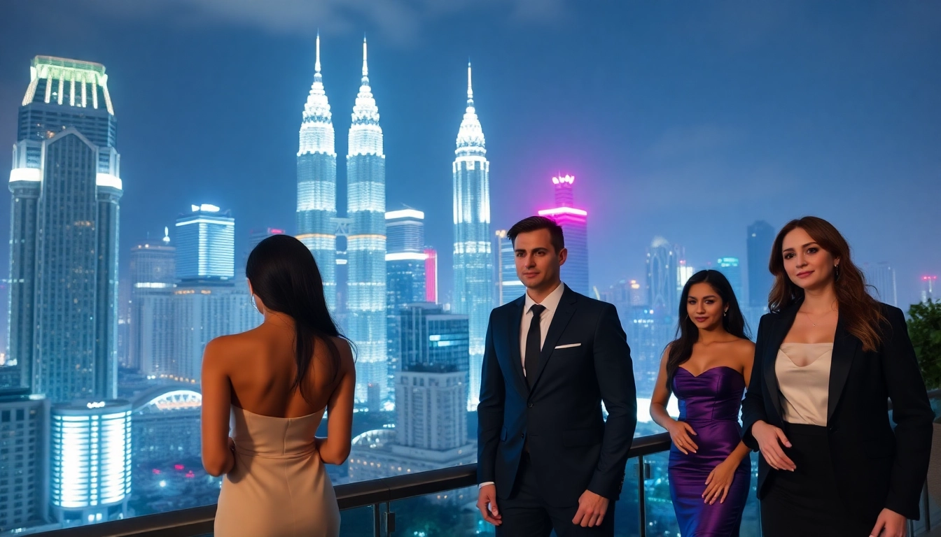 Elegant KL ESCORT service setup with beautiful models in stylish attire, showcasing sophistication and discretion for Kuala Lumpur nightlife.