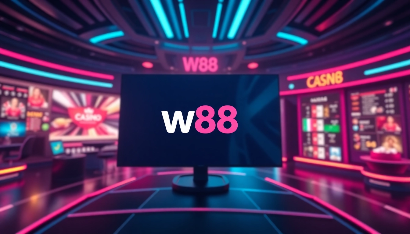 The w88 online casino platform featuring engaging graphics, easy navigation, and vibrant colors for user excitement.