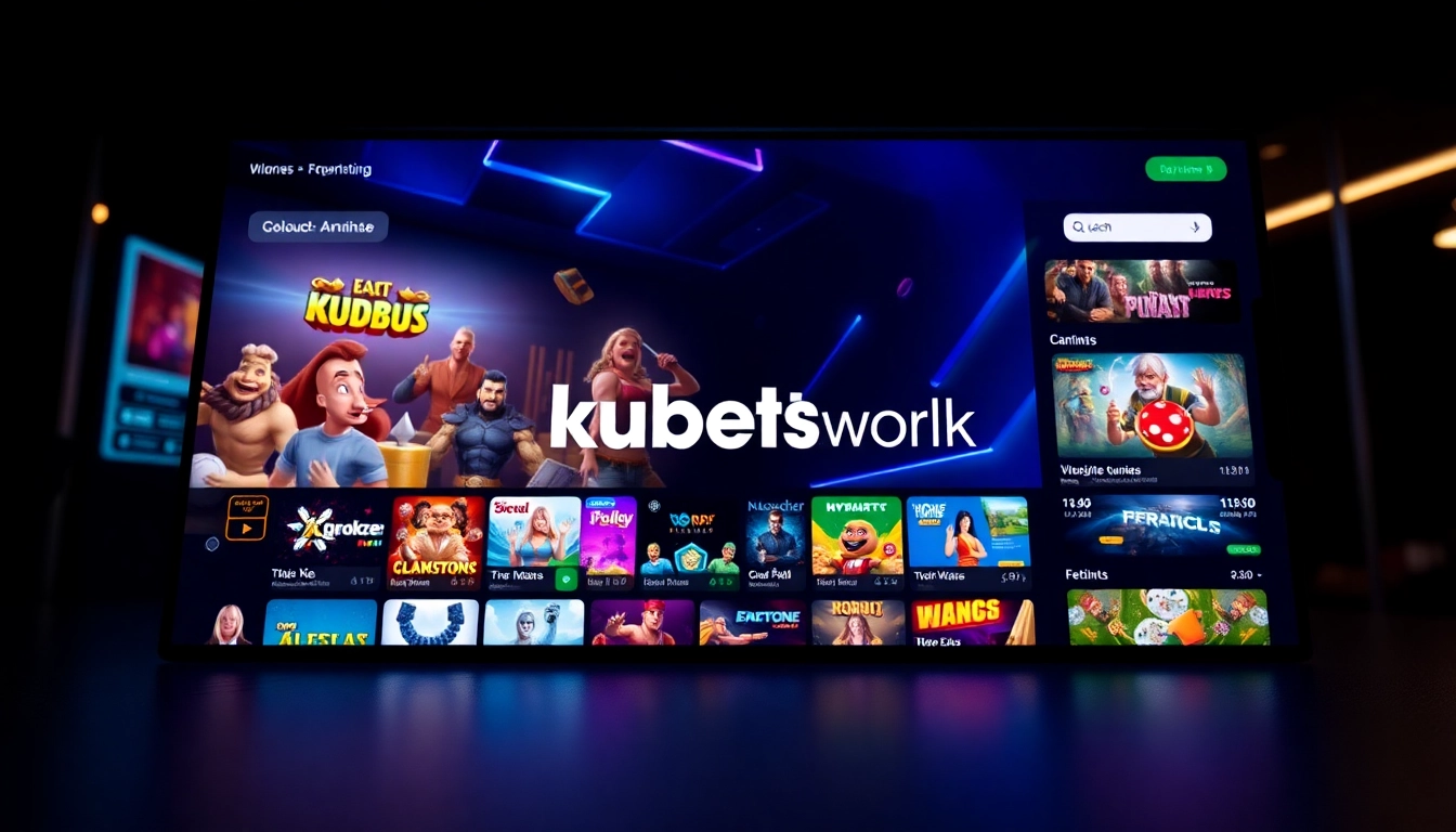 Navigate https://kubets.work/ with engaging visuals of a premium online betting site showcasing diverse games and secure features for users seeking reliable gambling entertainment.