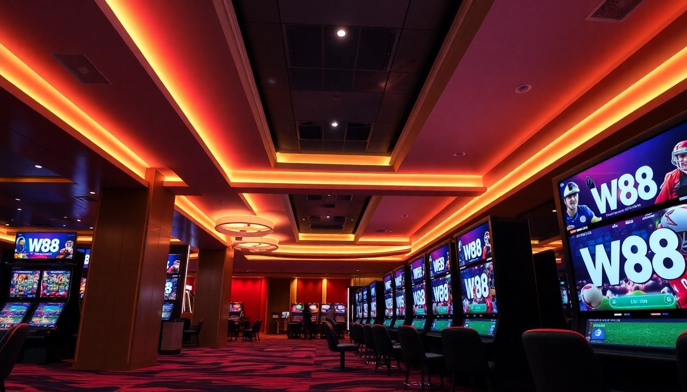 W88 online betting platform featuring vibrant sports betting screens and digital casino visuals, inviting users to engage in secure wagering.