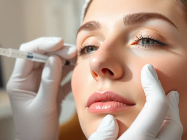 Botox Behandlung demonstrating a gentle facial injection technique to reduce wrinkles.
