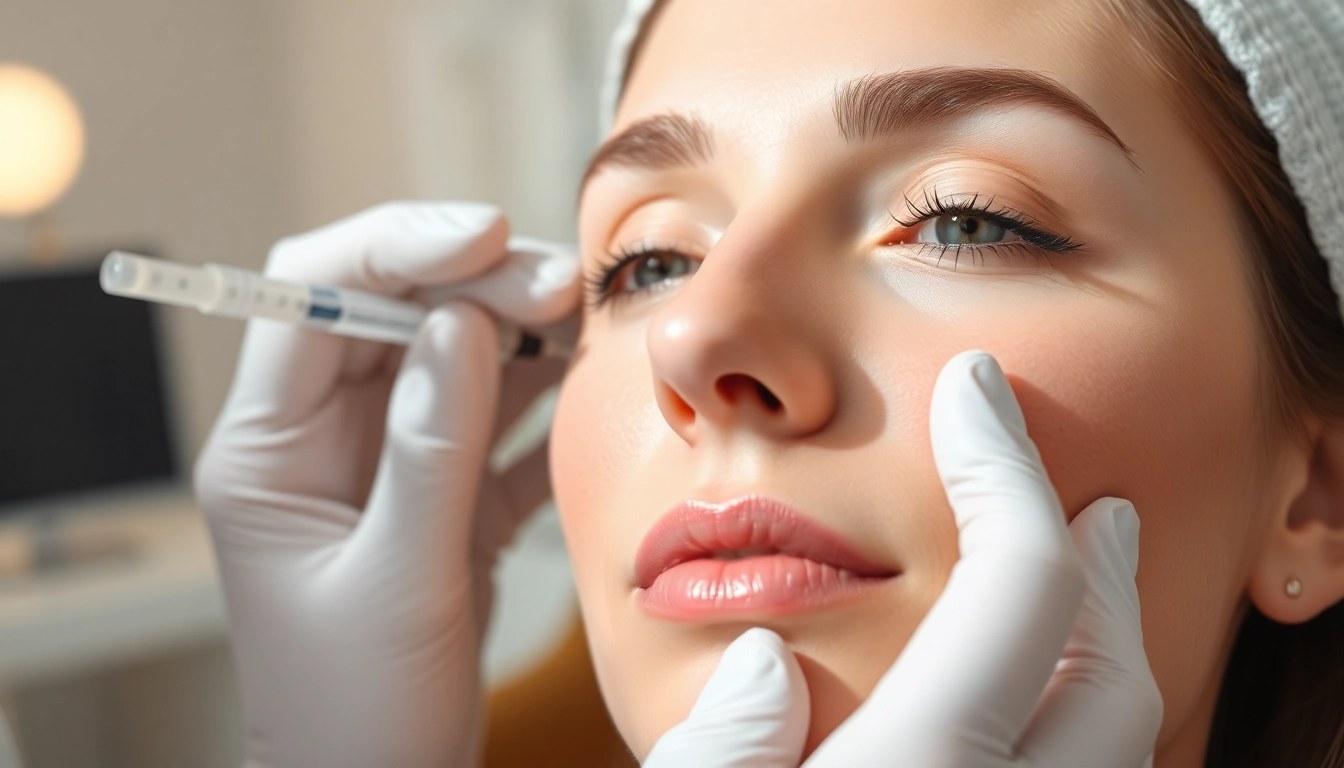Botox Behandlung demonstrating a gentle facial injection technique to reduce wrinkles.