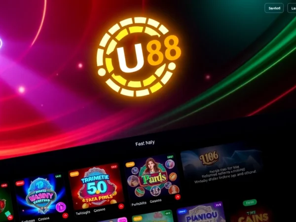 Engaging image highlighting UU88 branding with casino gaming visuals to attract online players and build trust.