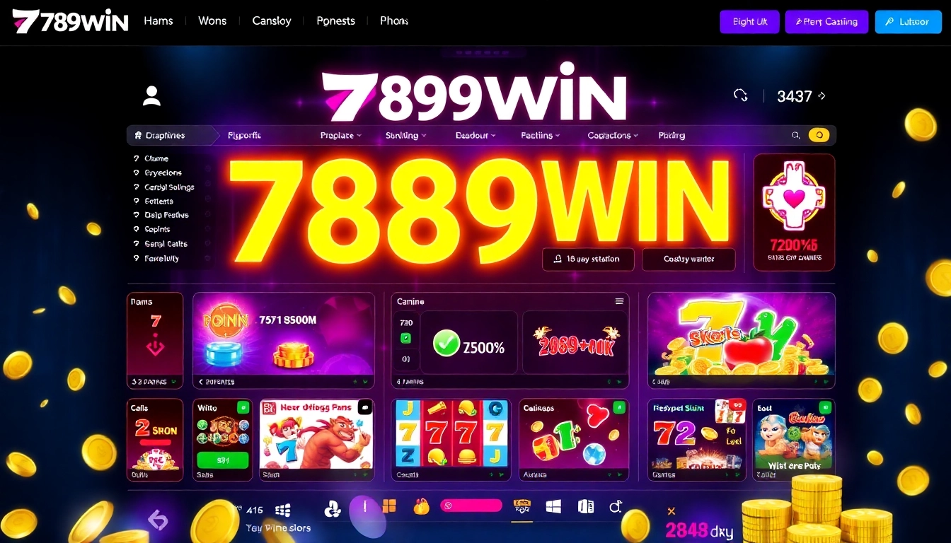 Engaging 789win platform featuring colorful slot games and live betting, inviting users to experience top online casino entertainment.