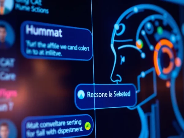 Engaging scene of a person analyzing chat responses to distinguish human or not, highlighting intuition in AI interactions for accessibility.