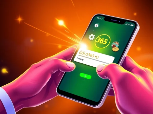 Gold365 ID login interface on a smartphone, showing fast secure access to sports and casino betting features, highlighting ease and safety for users.