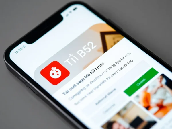 Tải b52 app download interface on a smartphone, easy installation and user-friendly design, engaging visuals