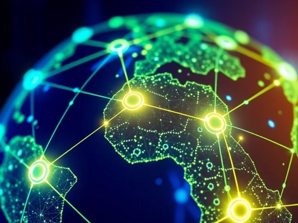 Cryptocurrency news update featuring global blockchain network and digital currency icons for clarity and accessibility.
