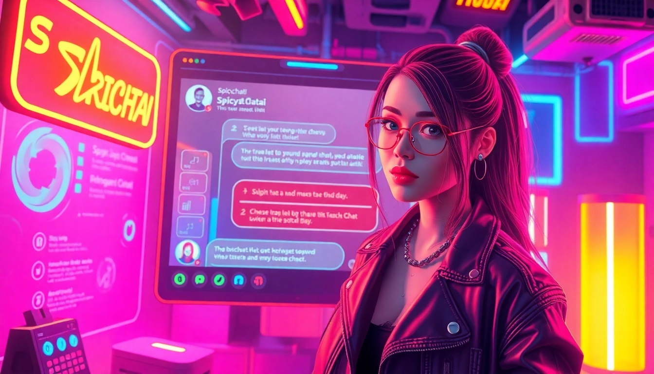 Engaging spicychatai interface showcasing uncensored AI chat and image features for vivid, realistic roleplay experiences.