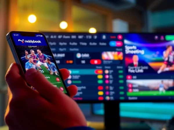 Reddybook online betting platform showing live cricket and sports odds on a mobile screen for easy user engagement.