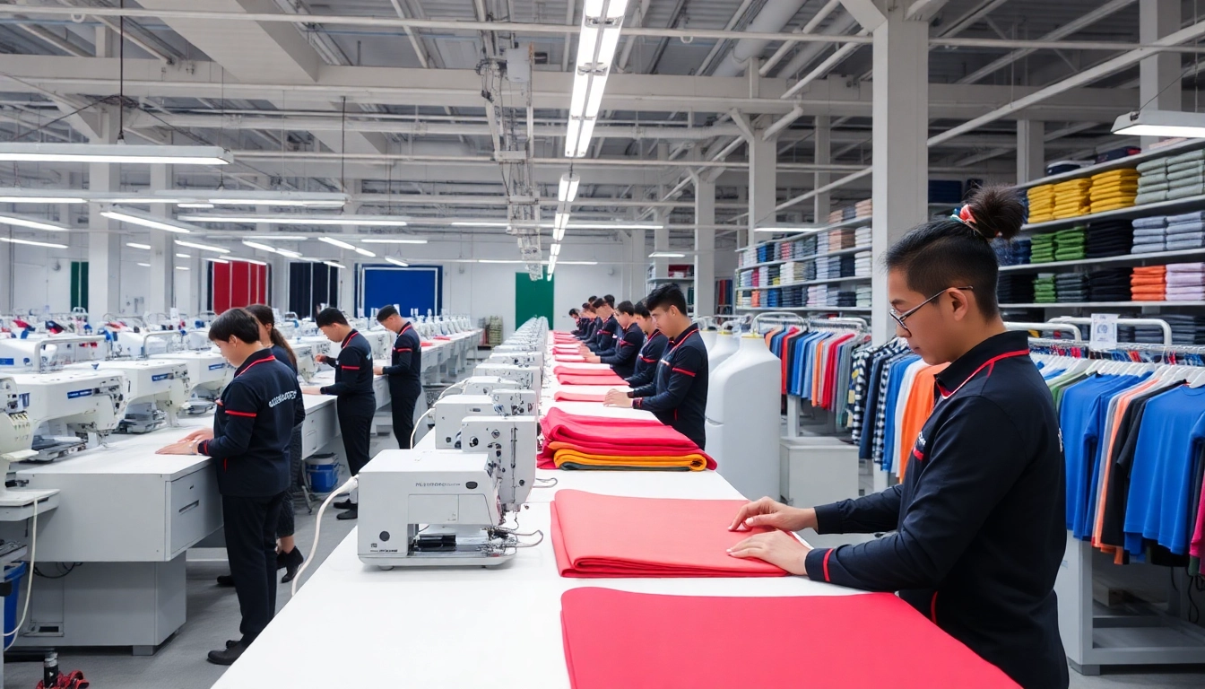 Leading clothing manufacturers in Pakistan showcasing high-quality custom apparel production with modern machinery and skilled workers.