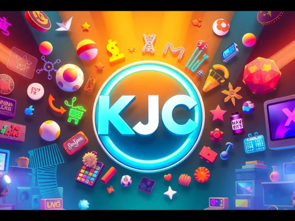 KJC branding visual with dynamic Asian entertainment elements, highlighting a reputable global