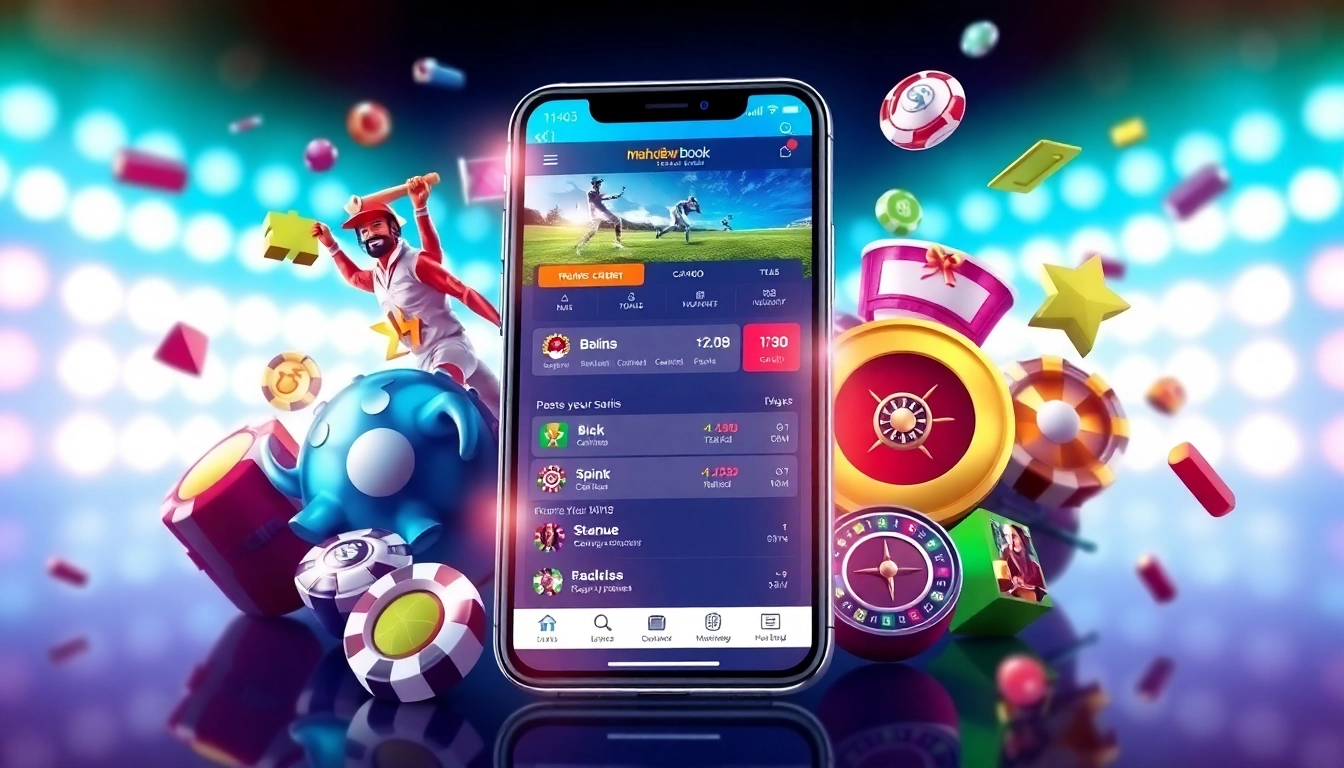 Mahadev Book interface on mobile device with sports betting and casino options, highlighting secure online gambling.