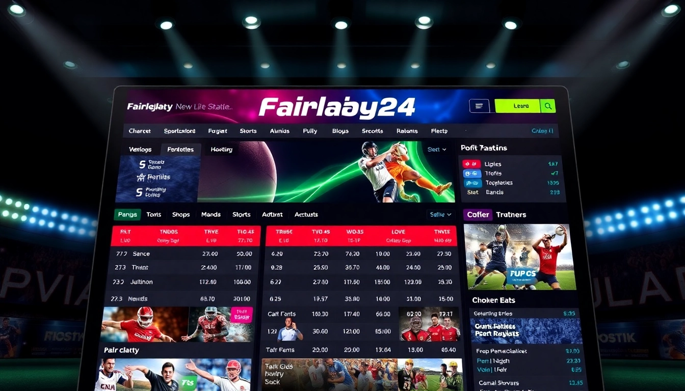 Fairplay24 online betting platform image featuring live sports odds and user interface for