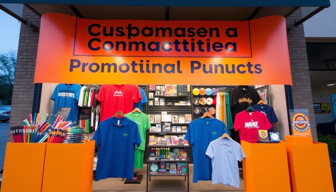 High-quality promotional products in Louisville showcased in a professional display setting for