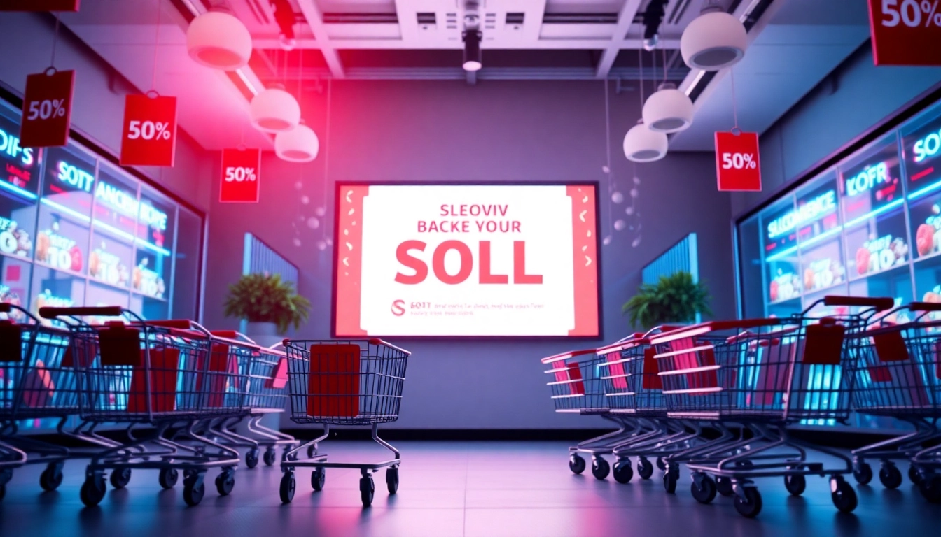 Slevovy kod discounts displayed on a computer screen with shopping elements, guiding savvy