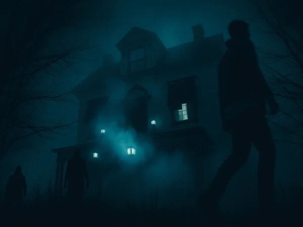 Thumbnail showing a chilling horror video scene with shadowy figures and eerie lighting to evoke fear and curiosity for viewers seeking horror videos.