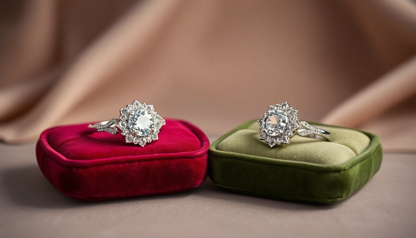 Close-up of sparkling pasipirsimo ziedai on velvet cushion highlighting craftsmanship and