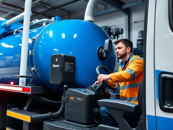 Professional technician performing service with advanced equipment in a clean setting for