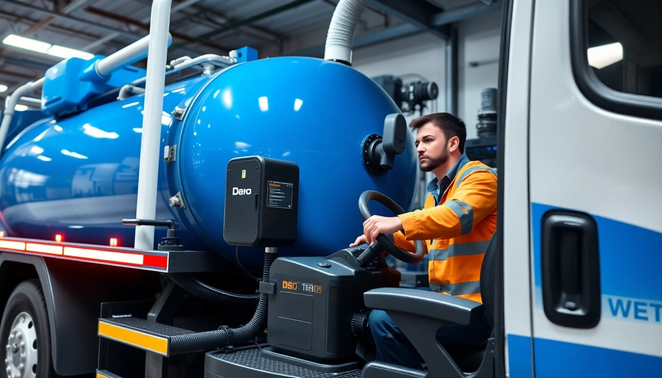 Professional technician performing service with advanced equipment in a clean setting for