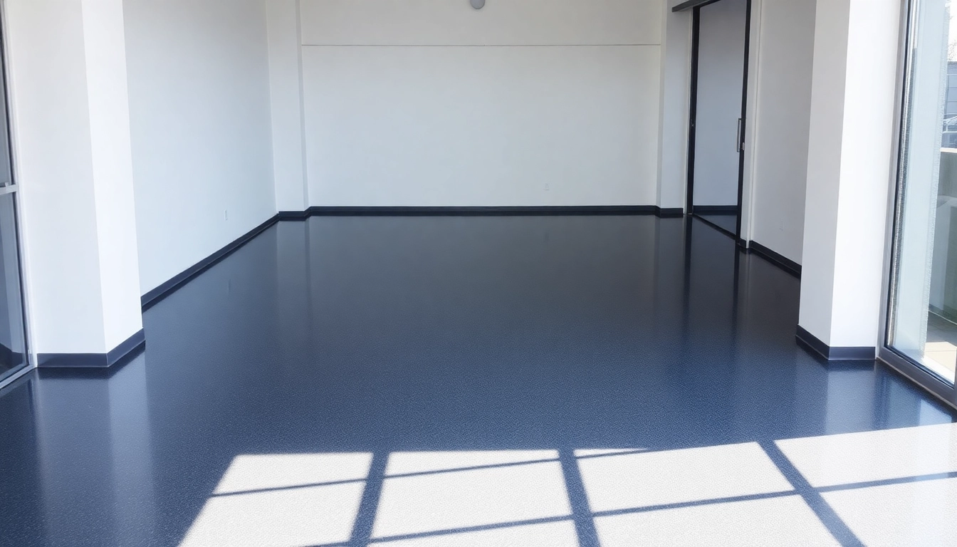 Professional epoxy resin flooring contractors Birmingham applying durable epoxy coating on a