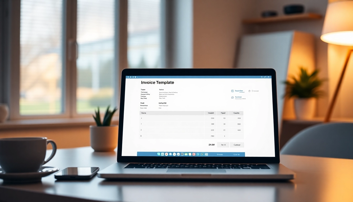 Invoice Gen software in action on a laptop, simplifying professional invoicing for small